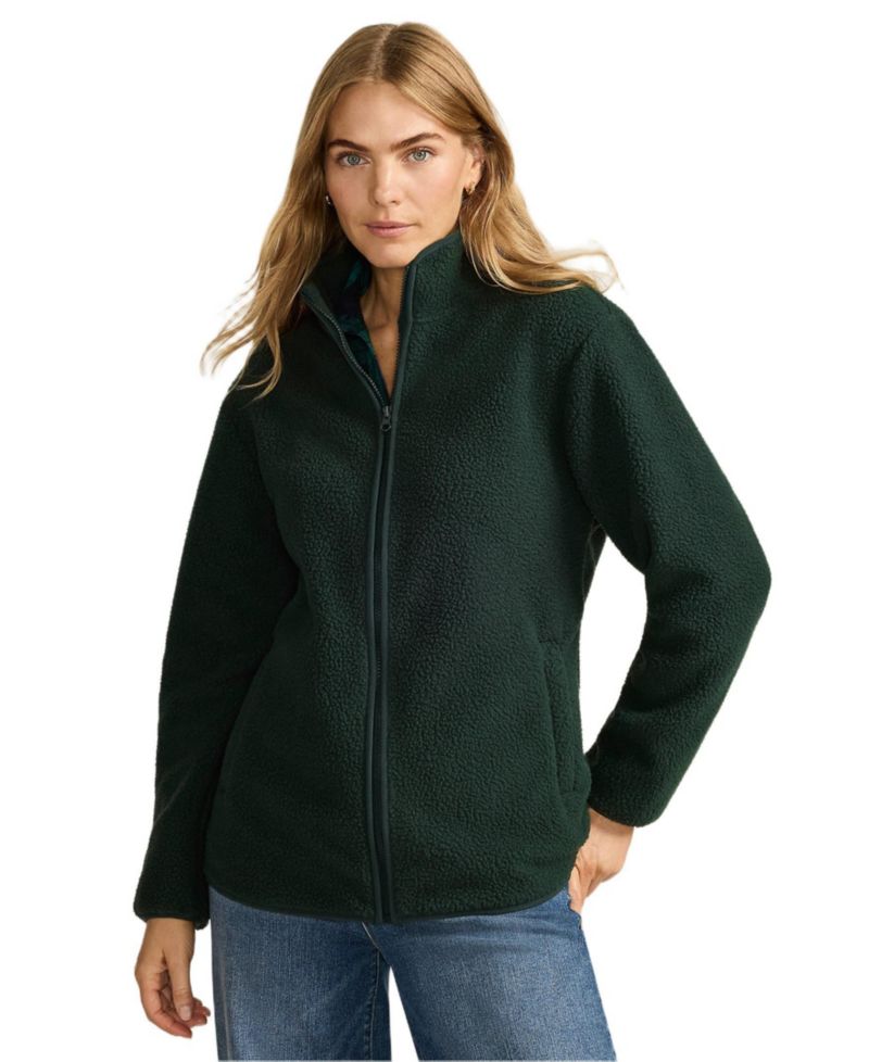Women's Petite Cozy High Pile Full Zip Fleece Jacket