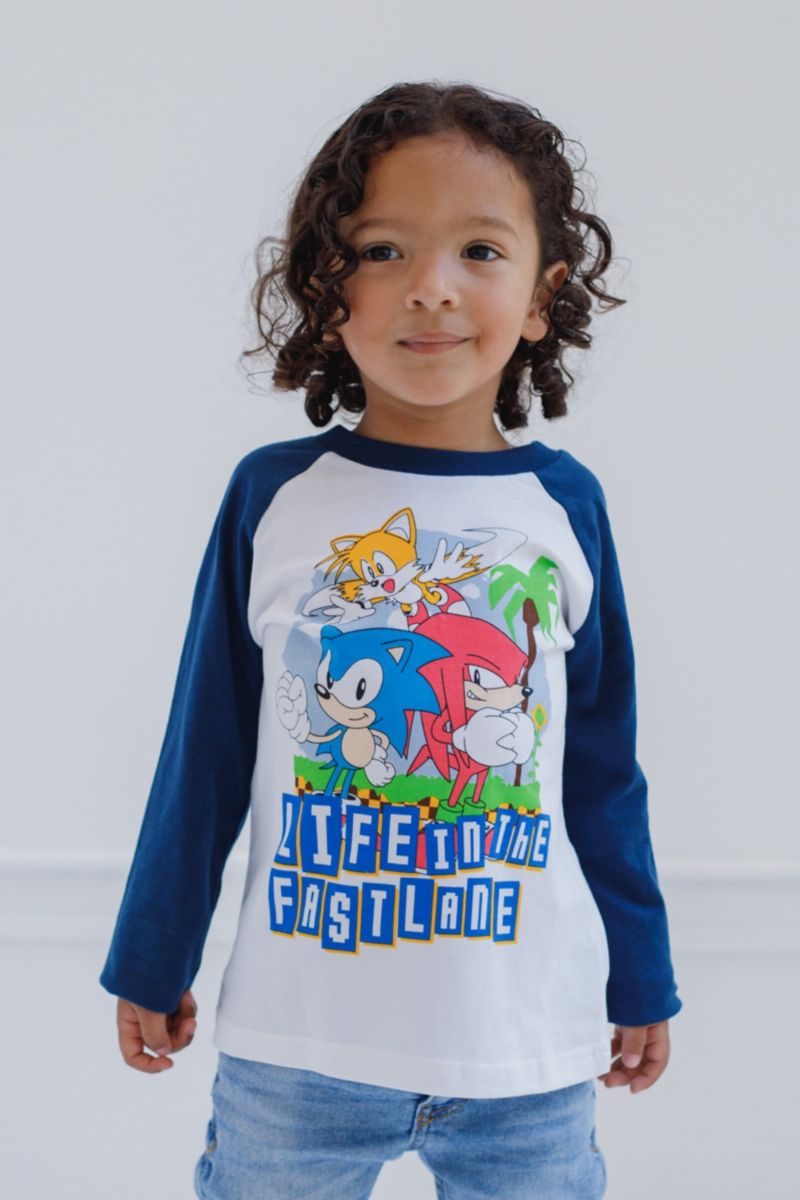 Little Boys Sonic the Hedgehog Tails Knuckles 2 Pack T-Shirts Toddler|Child 4-20