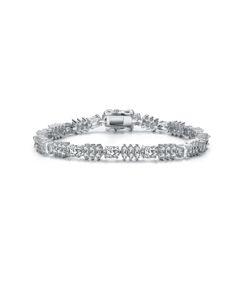 Sterling Silver Colored Cubic Zirconia Tennis Bracelet