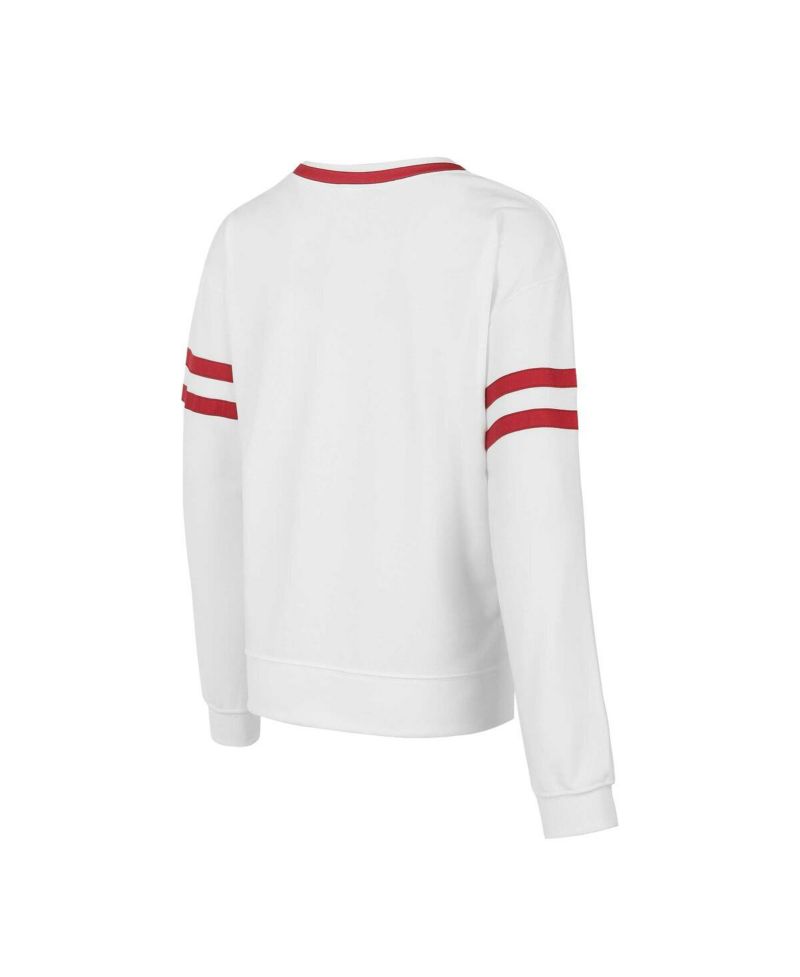 Concept Sport Women's White Alabama Crimson Tide Borough French Terry Arch Over Long Sleeve Top