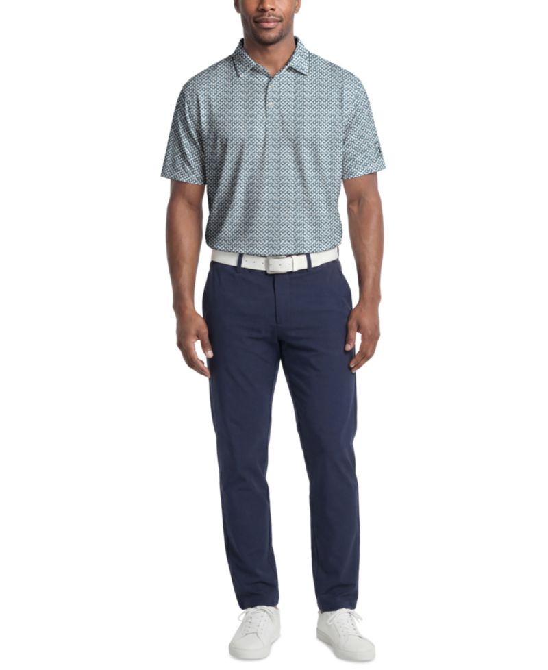 Men's Classic Geometric Print Regular-Fit Polo Shirt