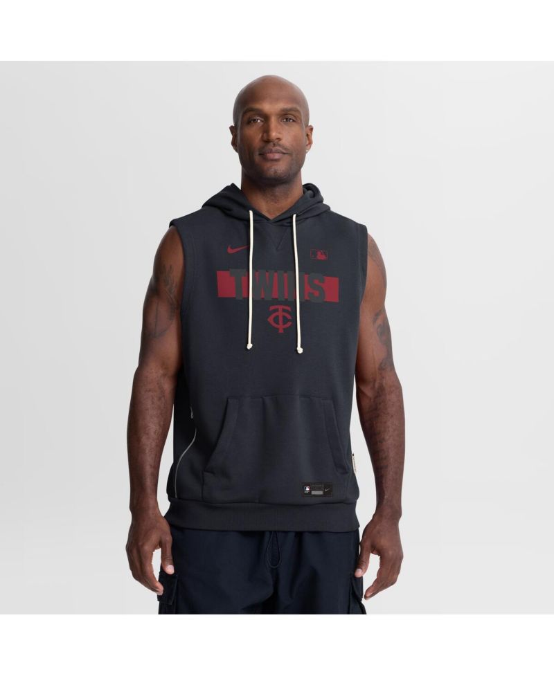 Men's Navy Minnesota Twins Authentic Collection Standard Issue Dri-FIT Sleeveless Hoodie