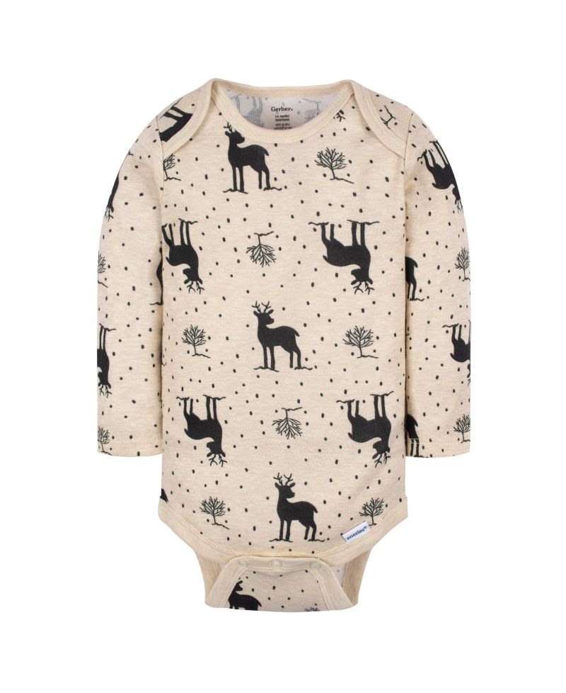Baby Girls Deer Long Sleeve Onesies Bodysuits, 6-Pack