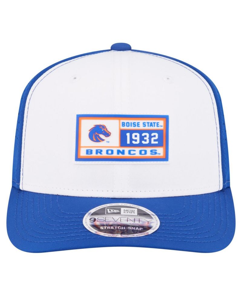 Men's White/Royal Boise State Broncos Perforated Patched 9SEVENTY Adjustable Hat