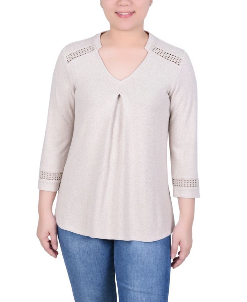 Petite 3/4 Sleeve Swing Tunic Top