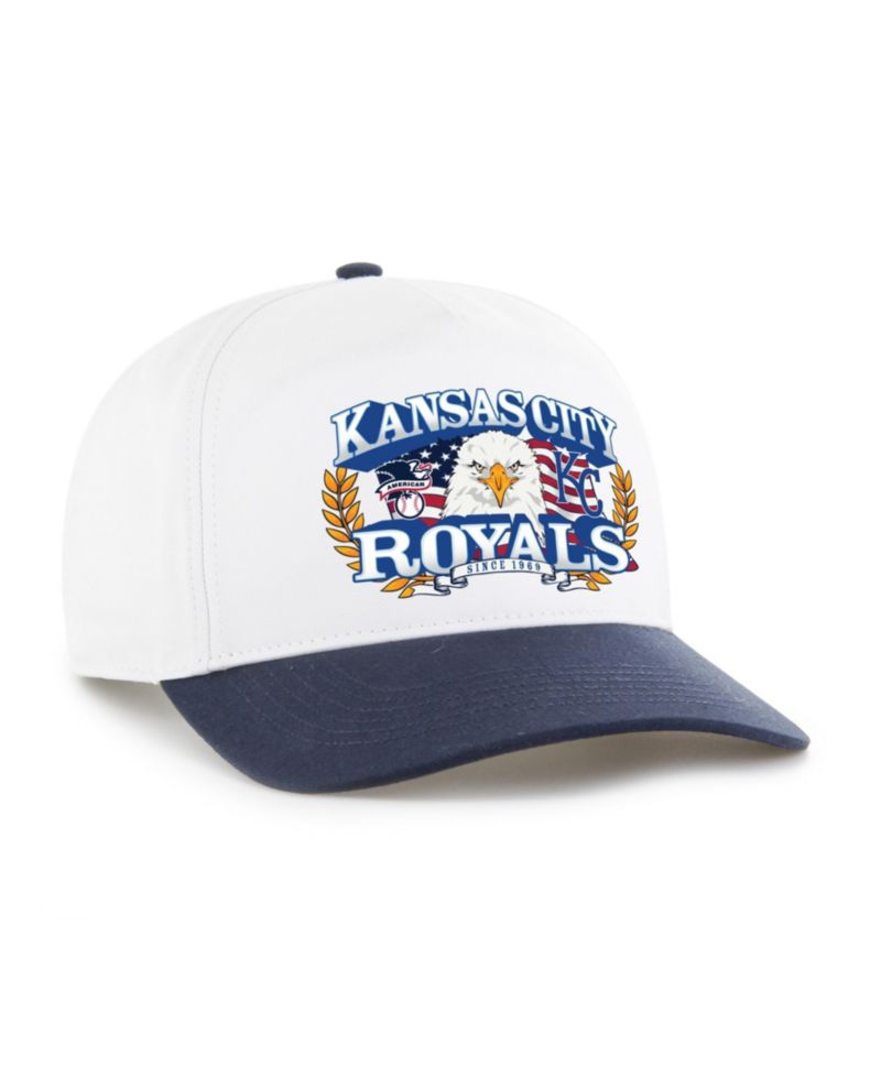 Men's White/Navy Kansas City Royals Americana Eagle Hitch Adjustable Hat