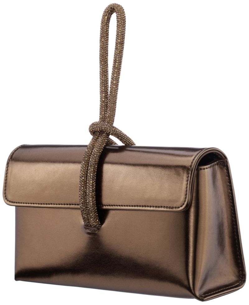 Kaylee Crystal Cord Handle Flap Small Clutch Handbag