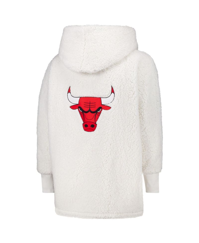 Men's and Women's The Best Lounger In The World Cream Chicago Bulls Oversized Open-Front Hoodie Sweater