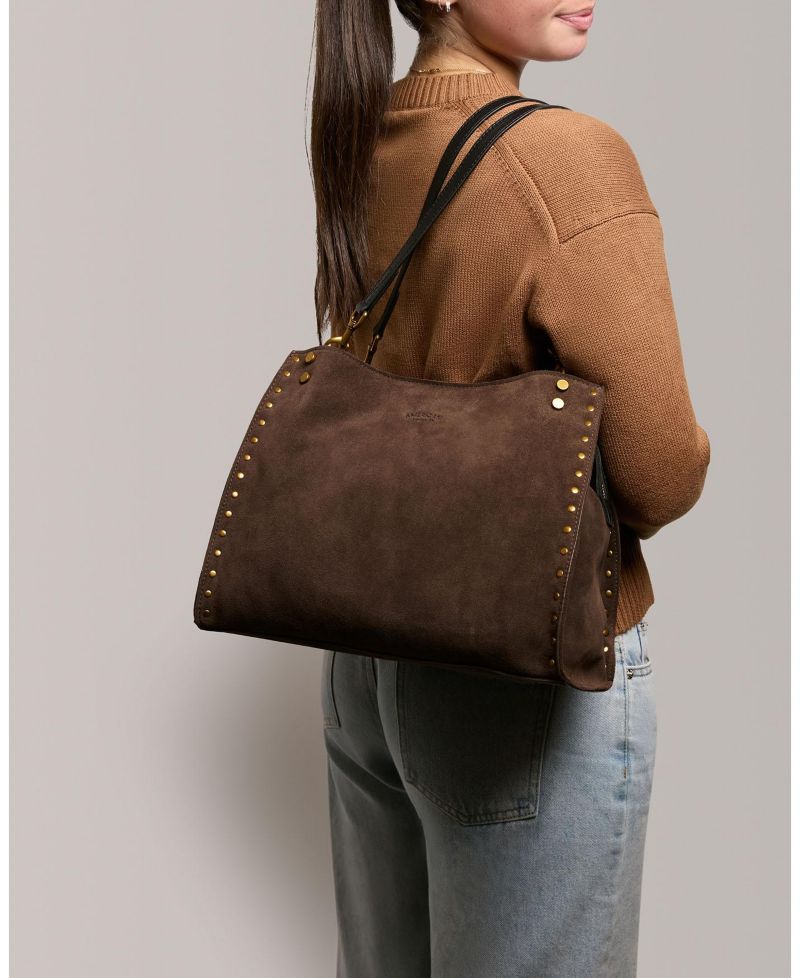 Lenox Studded Triple Entry Satchel
