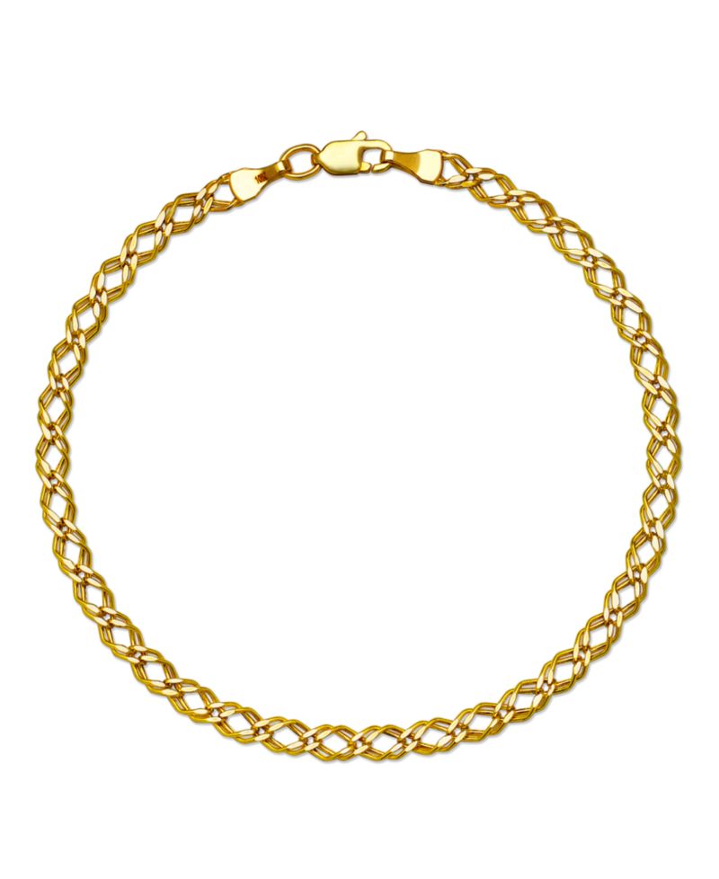Diamond-Cut 3D Link Bracelet in 10k Yellow Gold