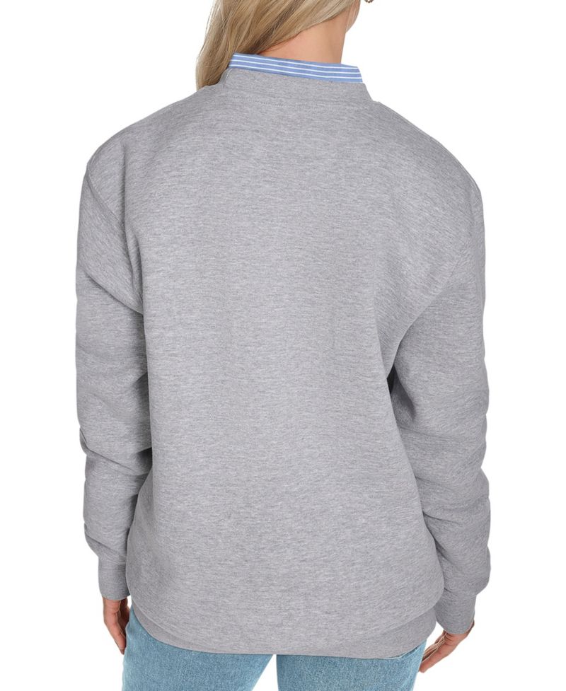 Women's Gray New York Knicks Pennant Fleece Sweatshirt