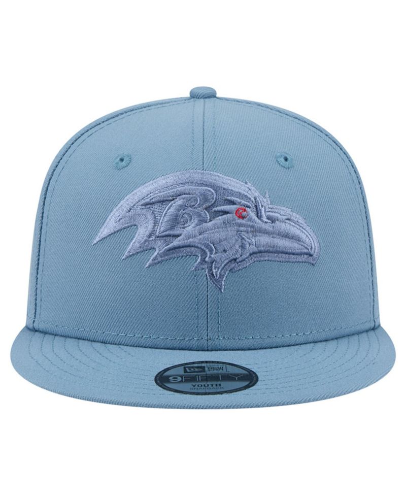 Big Boys and Girls Blue Baltimore Ravens Color Pack A-Frame 9FIFTY Snapback Hat