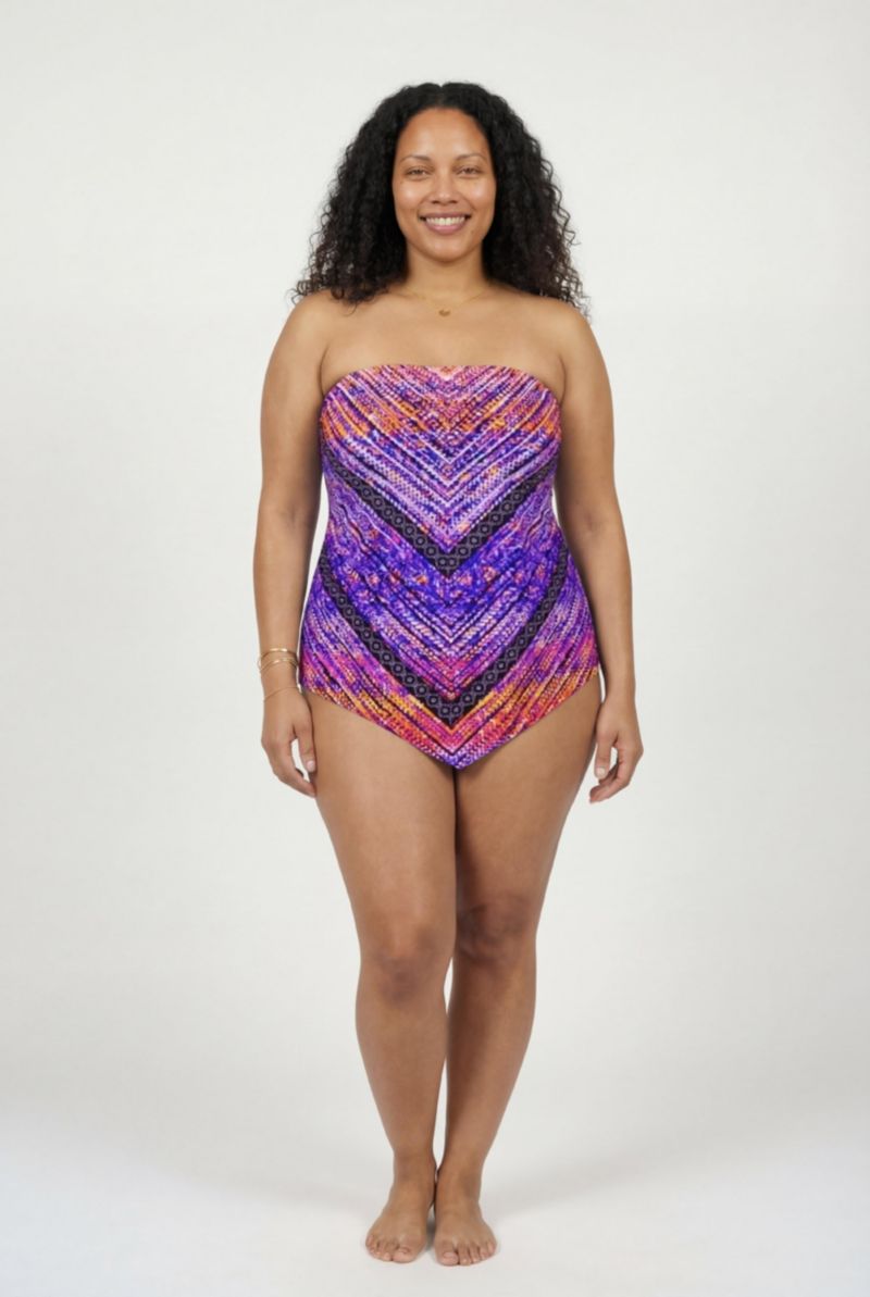 Women's Longer Length Scarf Bandeau Tankini Top