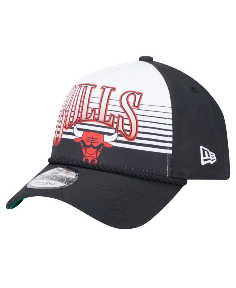 Men's Black Chicago Bulls Throwback Gradient A-Frame 9FORTY Adjustable Hat