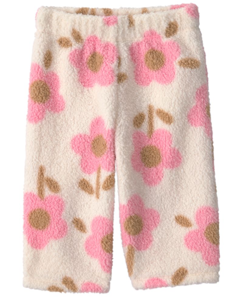 Baby Girls' Floral Fleece Vest, Long-Sleeve Bodysuit and Pants, 3-Piece Set