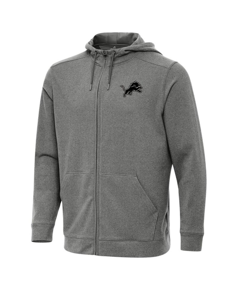 Men's Heather Black Detroit Lions Effortless Full-Zip Hoodie Jacket