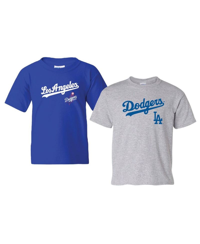 Big Boys and Girls Royal/Heather Gray Los Angeles Dodgers Cooperstown 2-Pack T-Shirt Set