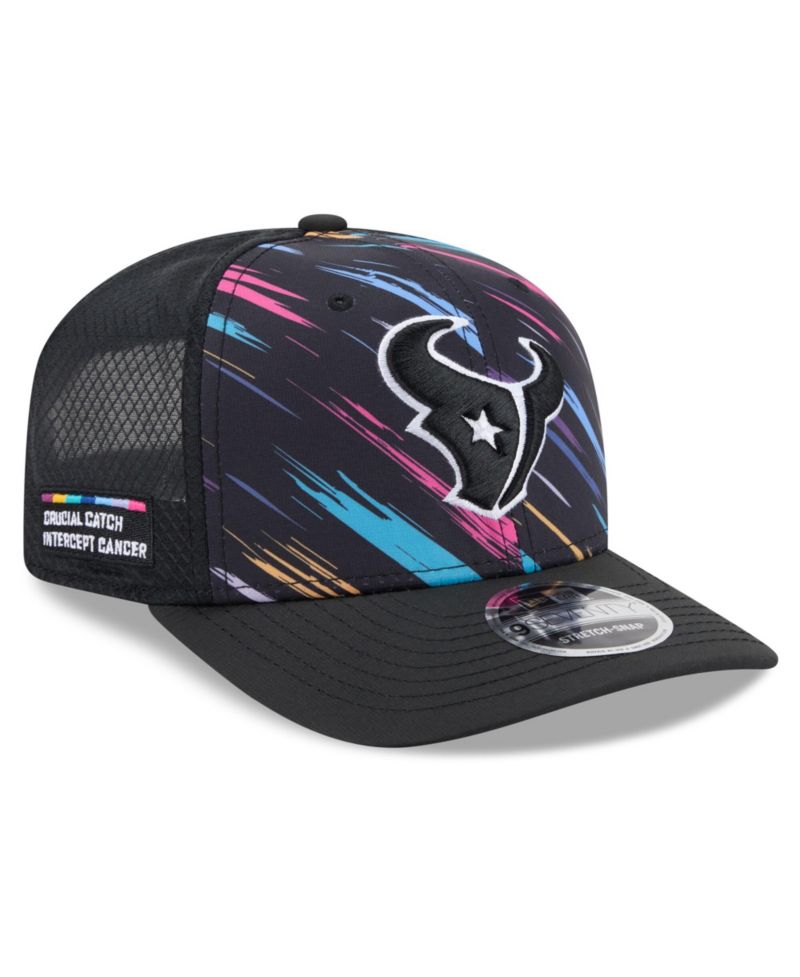 Men's Black Houston Texans 2026 NFL Cruical Catch 9SEVENTY Adjustable Trucker Hat