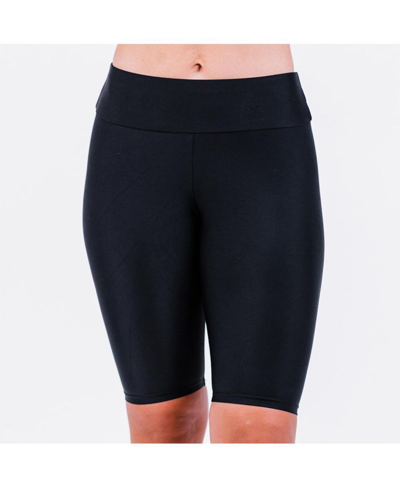 Women's Chlorine Resistant High Waisted Long Bike Swim Shorts