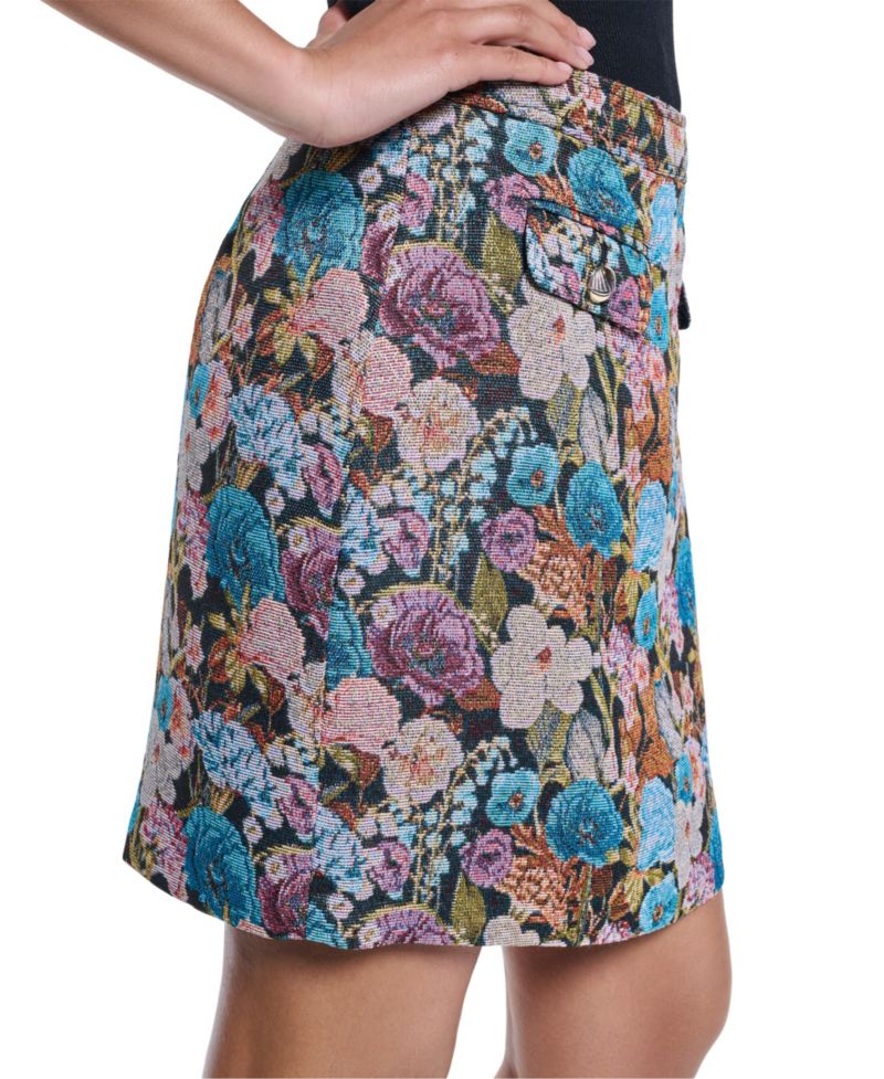 Women's Floral Jacquard Pencil Skirt