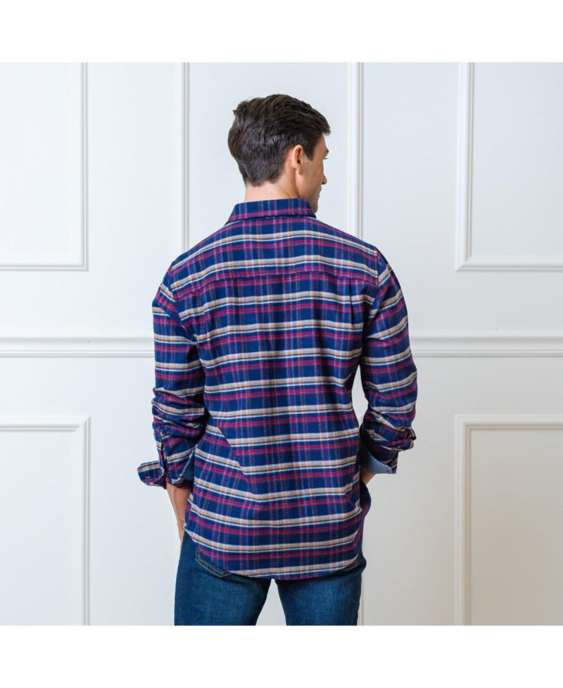 Men's Hope and Henry Organic Long Sleeve Flannel Double Pocket Button Down Shirt