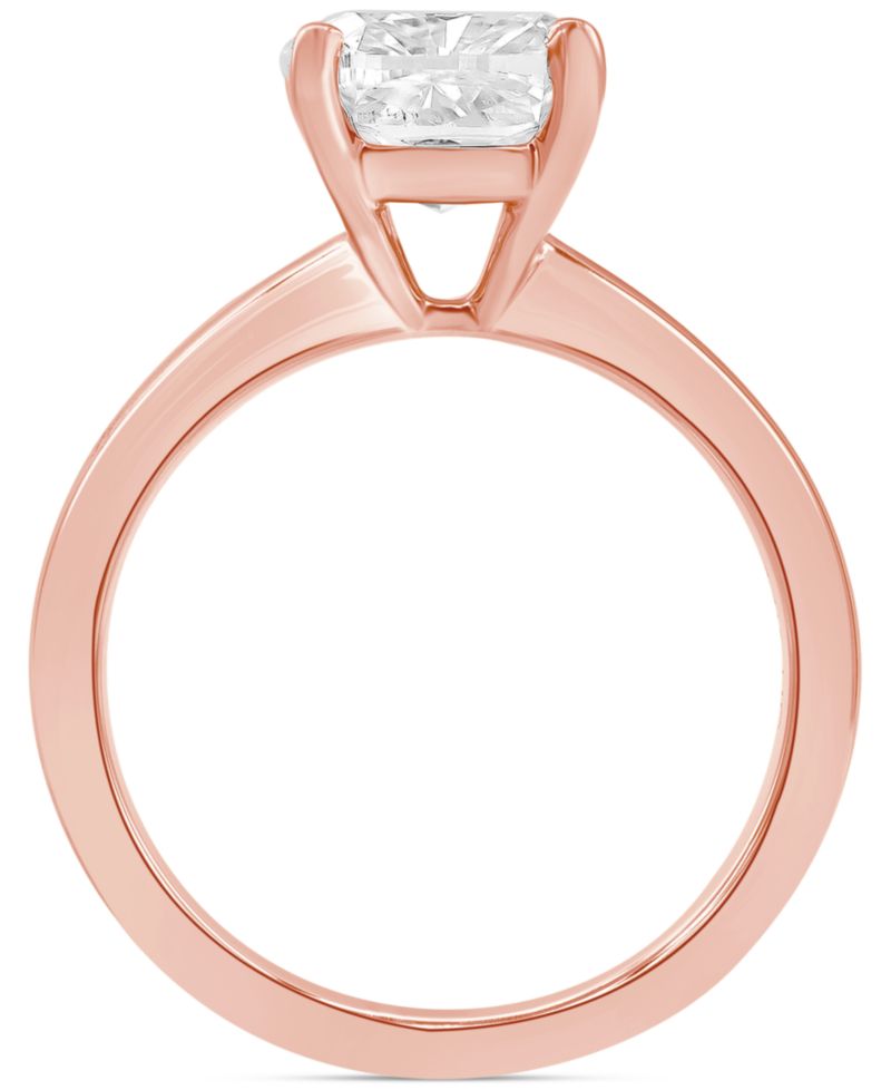 Certified Lab Grown Diamond Cushion-Cut Solitaire Engagement Ring (4 ct. t.w.) in 14k Gold