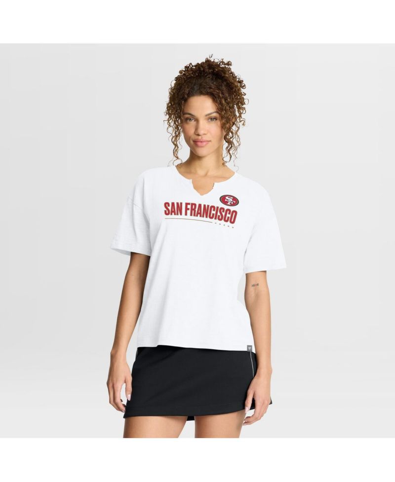 Women's White San Francisco 49ers Redzone Slub Boxy T-Shirt