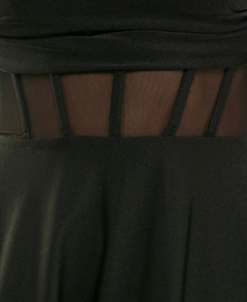 Juniors' Corset Off-the-Shoulder Dress