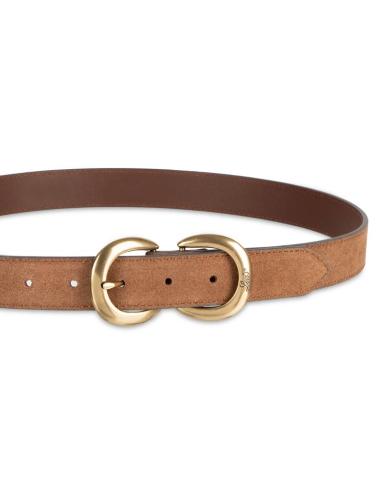 Casual Double Buckle Suede Leather Belt