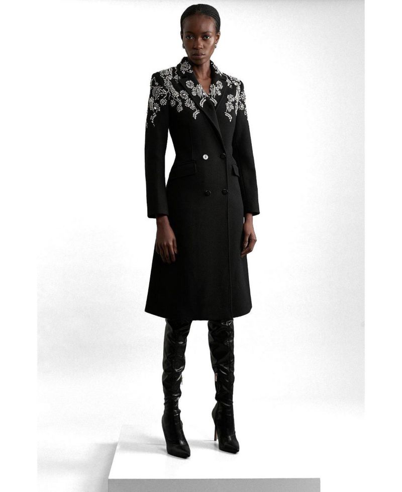 Women's Tailored Wool Double Breasted Midi Coat