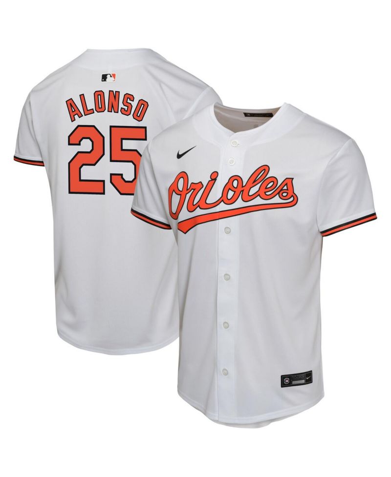 Big Boys and Girls Pete Alonso White Baltimore Orioles Game Player Jersey