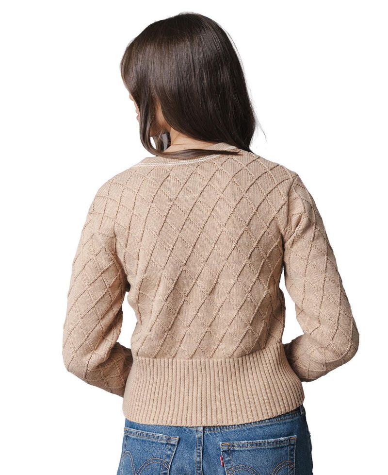 Women's V-Neck Long-Sleeve Button-Front Cardigan