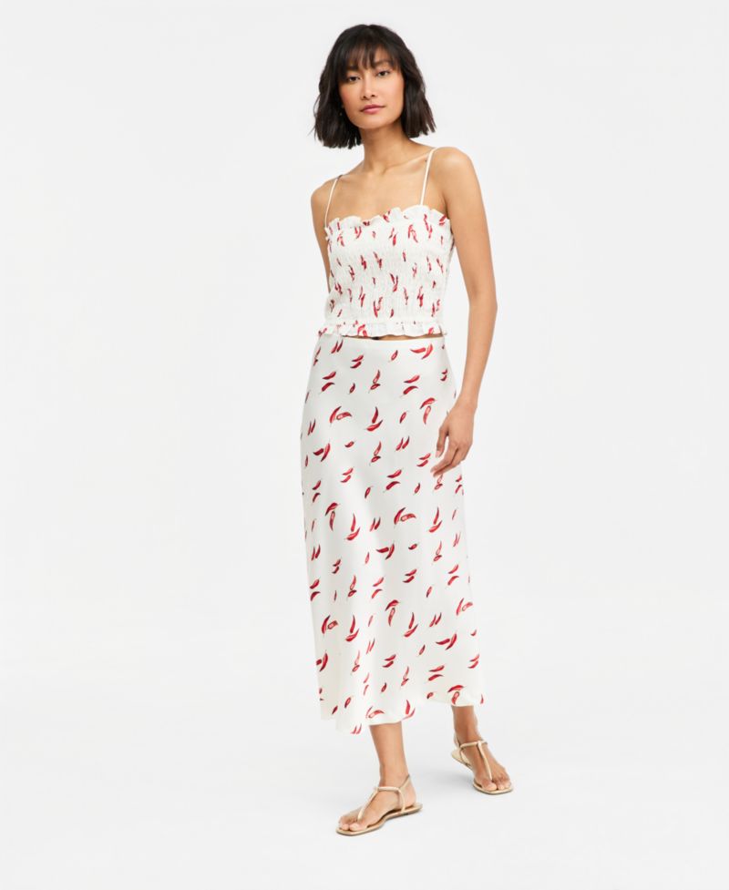 Trendy Plus Size Printed Slip Skirt