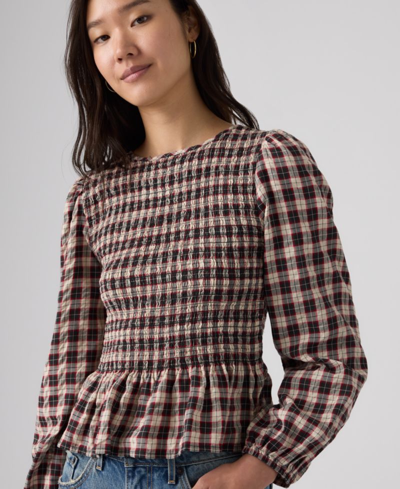 Plus Size Ashton Long-Sleeve Floral-Print Peplum Blouse