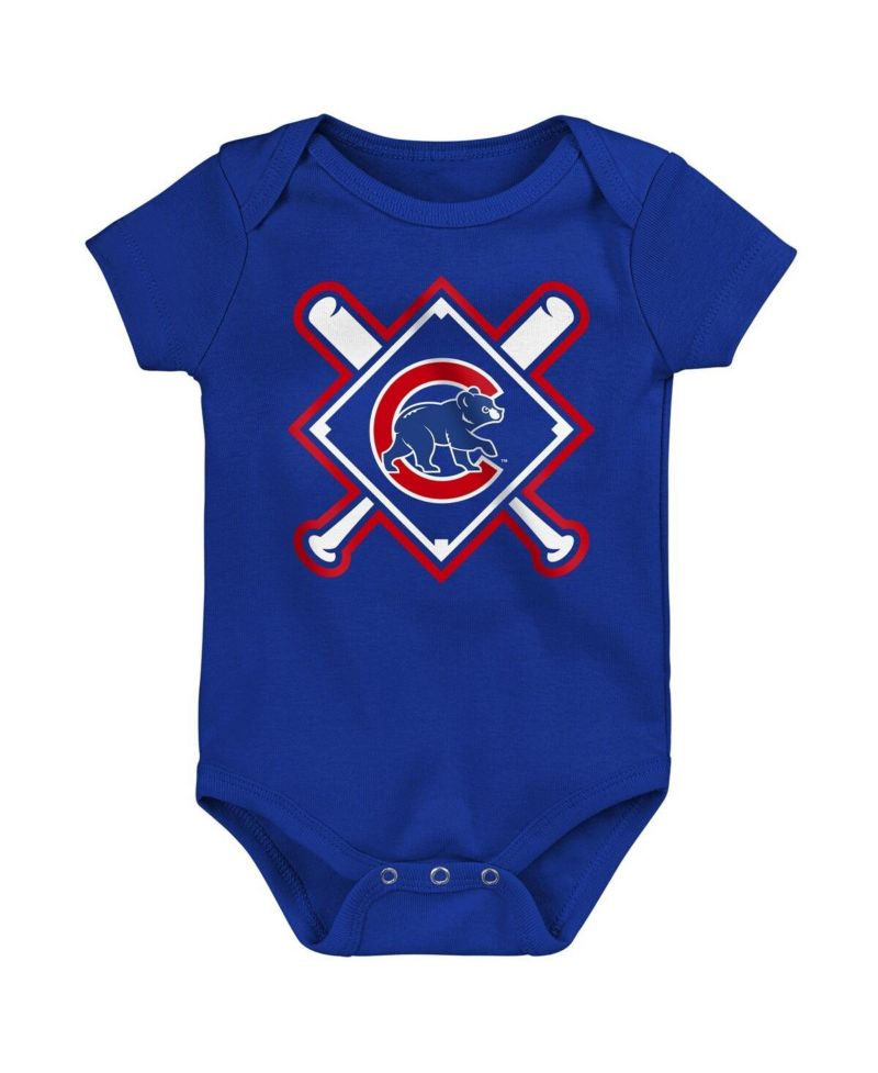 Baby Boys and Girls 3-Pack Chicago Cubs Home Plate Creeper Set