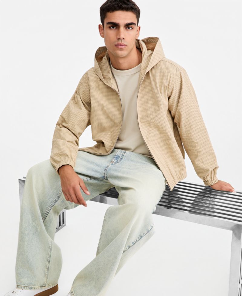 Men's Checker Ripstop Hooded Jacket