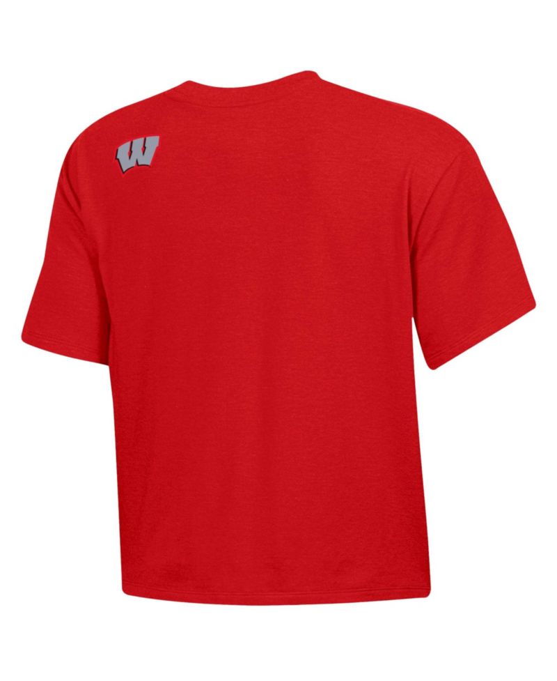 Women's Red Wisconsin Badgers 2026 Lambeau Field Collection Boxy Tri-Blend T-Shirt