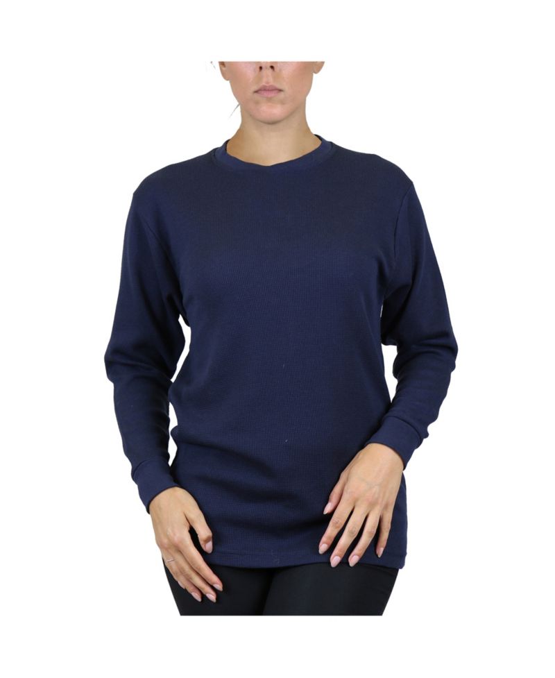 Women's Loose Fit Waffle Knit Thermal Shirt