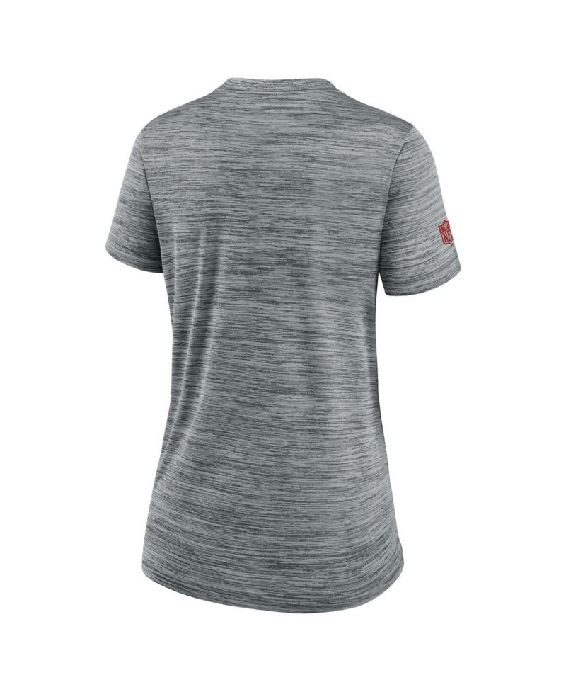 Women's Gray Kansas City Chiefs Sideline Velocity Performance T-Shirt