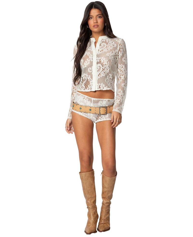 Women's Peyson Sheer Lace Shorts