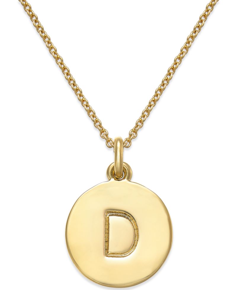 gold plated Initials Pendant Necklace, 17" + 3" Extender