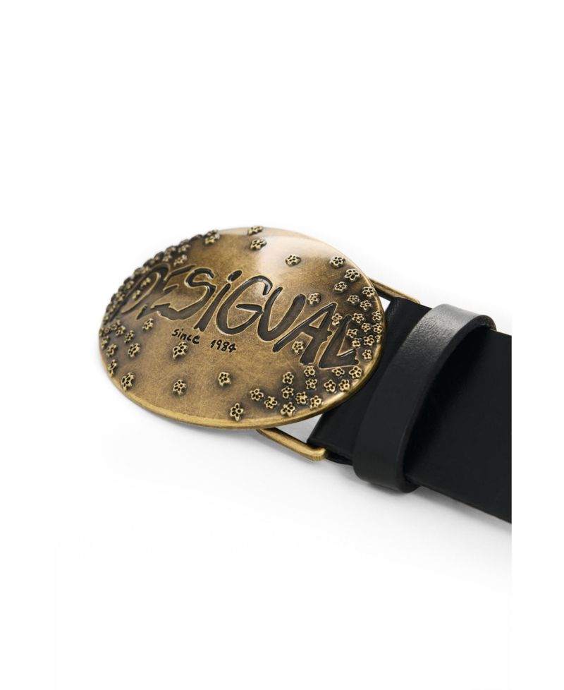 Women's Leather Belt Logo Buckle