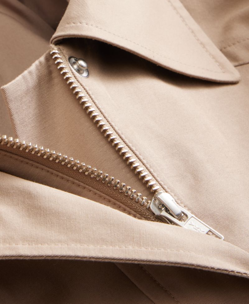 Petite Cropped Trench Cotton-Blend Jacket