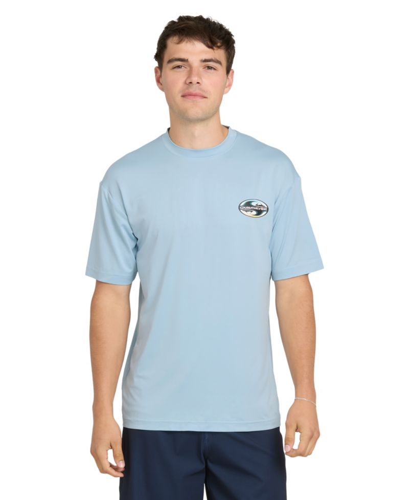 Men's Graphic Printed Short-Sleeve Swim T-Shirt