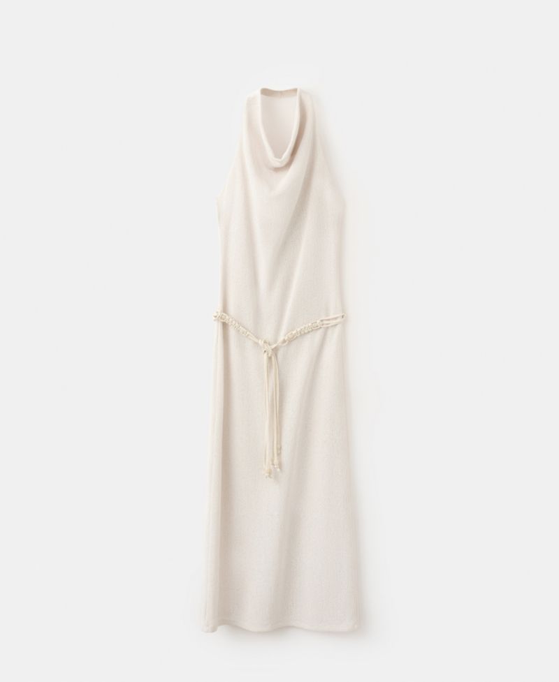 Women's Belted Knit Halter Dress