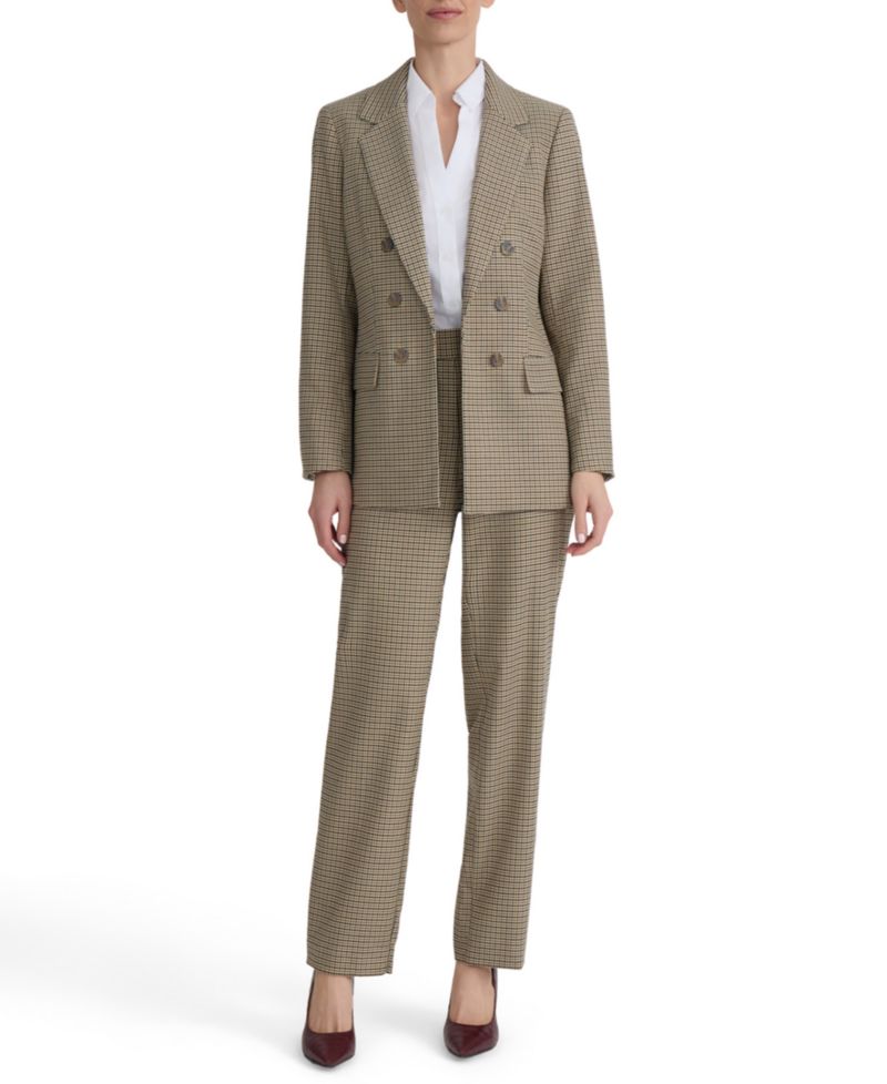 Petite Mini-Houndstooth Faux Double-Breasted Jacket