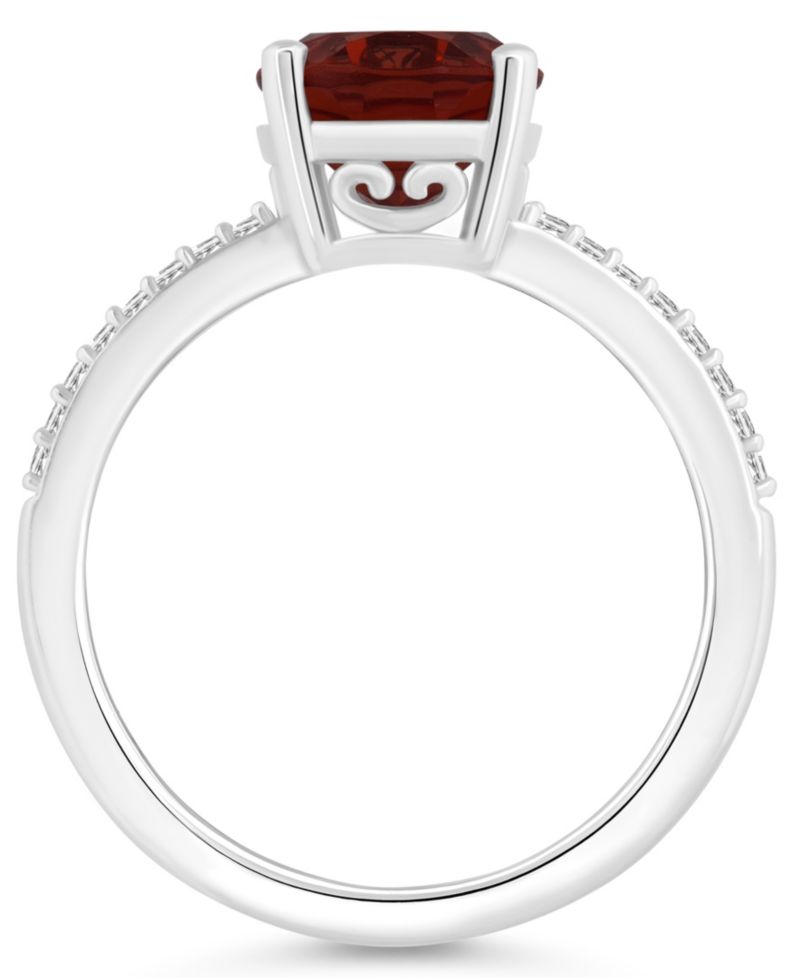Women's Garnet (3-1/10 ct.t.w.) and Diamond (1/10 ct.t.w.) Ring in Sterling Silver