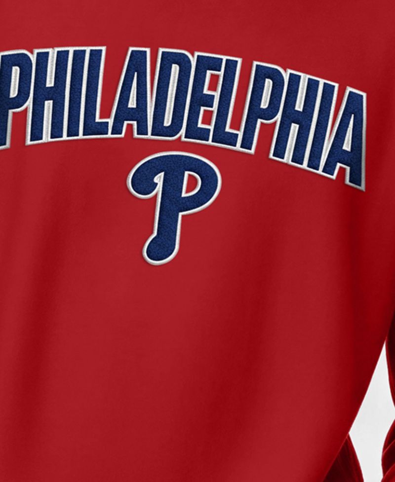 Men's Red Philadelphia Phillies Reverse Weave Chenille Sweatshirt