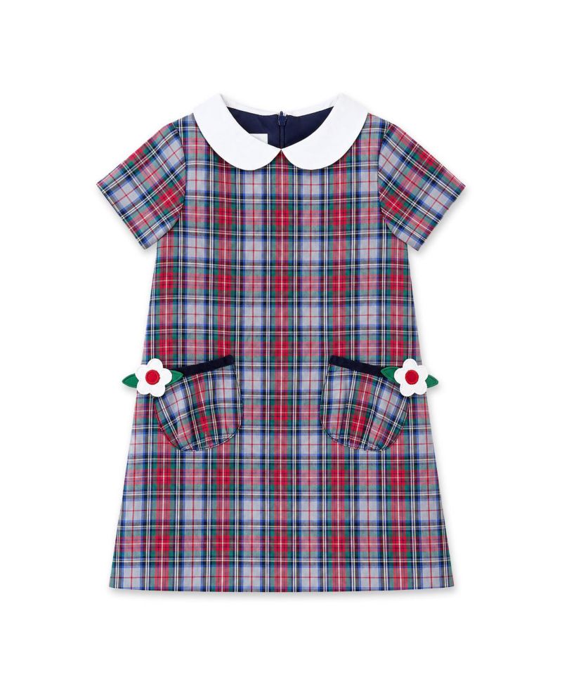 Girls' 4-16 Plaid Short-Sleeve A-Line Dress