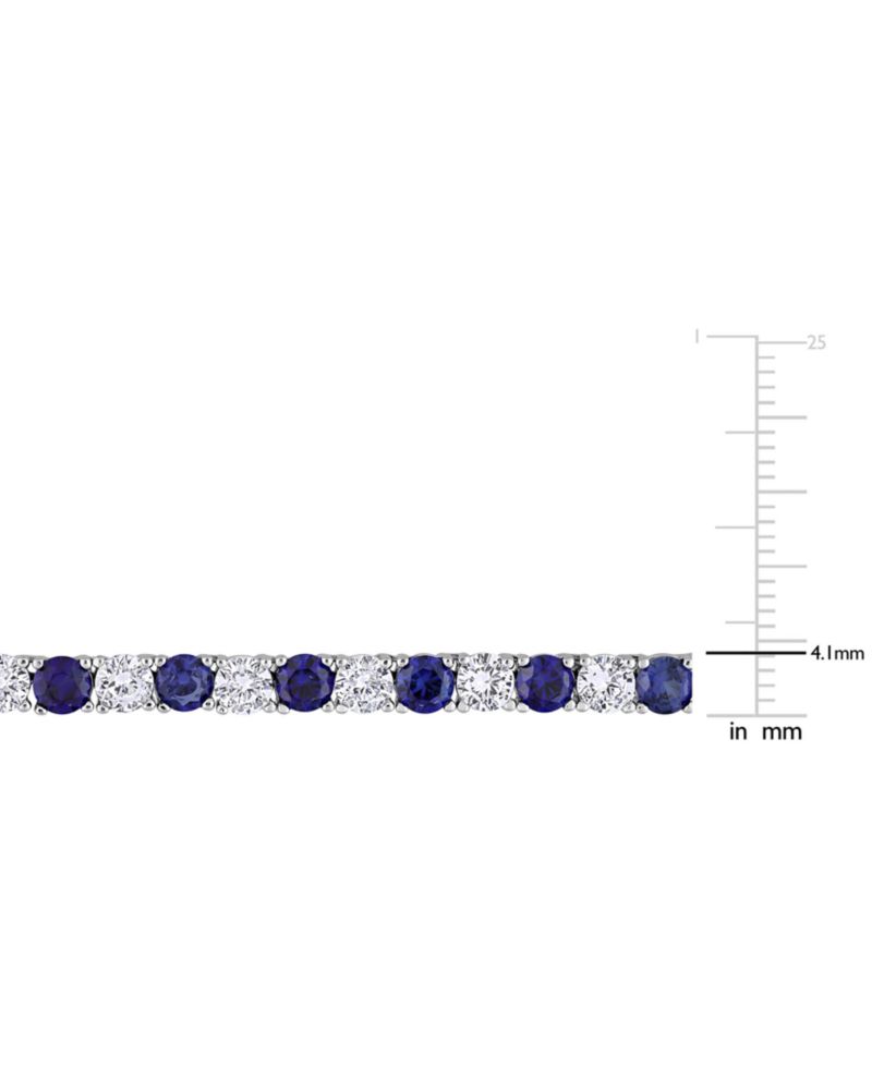 Lab Created Blue Sapphire (16-5/8 ct. t.w.) & Lab Created White Sapphire (16-3/4 ct. t.w.) 17" Collar Necklace in Sterling Silver